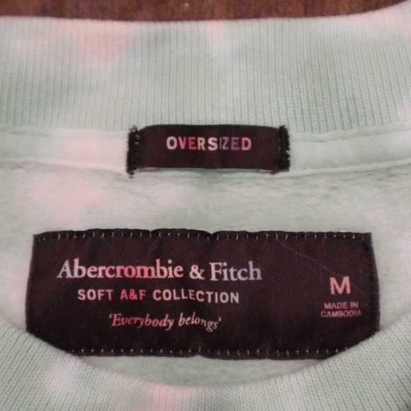 NWT Rainbow Tie Dye Pride Abercrombie Oversized Sweatshirt Medium - Picture 2 of 4
